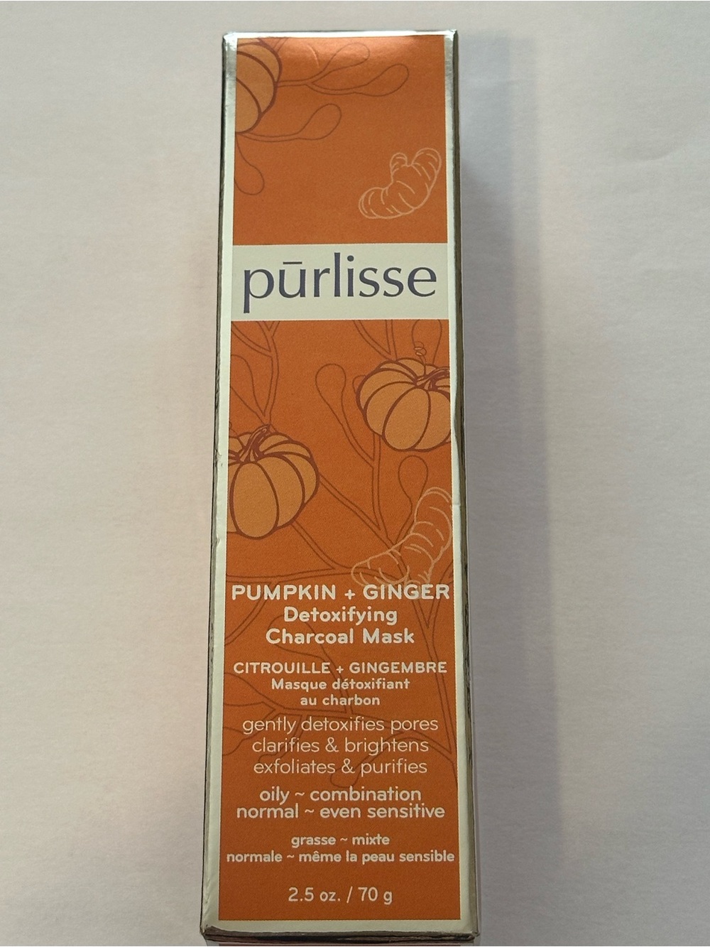 purlisse Pumpkin + Ginger Detoxifying Charcoal Mask — Orange